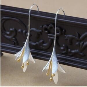 Boho Flower Dangle Silver Gold Earrings Fashion Jewelry Romantic